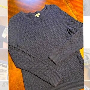 Elegant Blue Cable Knit Sweater